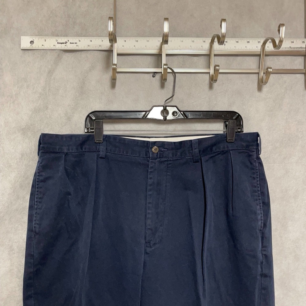 VTG Polo Ralph Lauren Pants Men 38x32 Blue Double Pleated Chino Andrew Twill